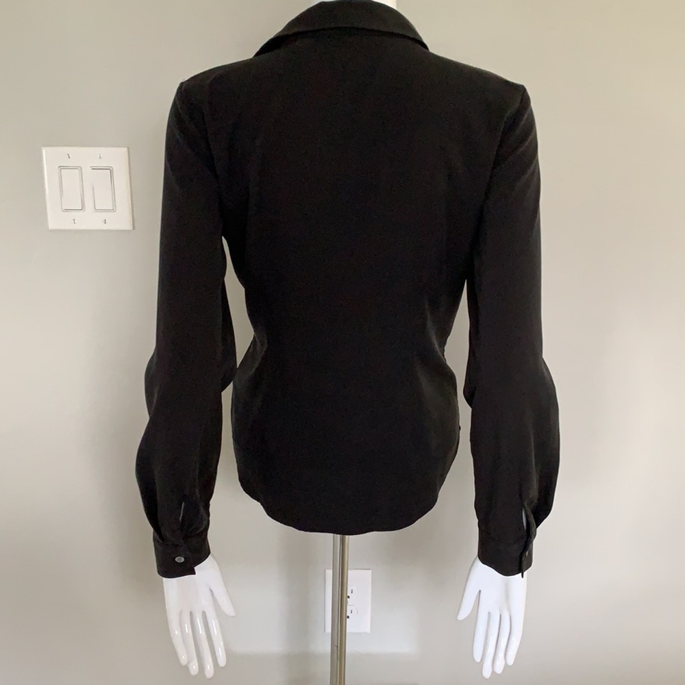Theory Silk Black Button Down Blouse - image 6